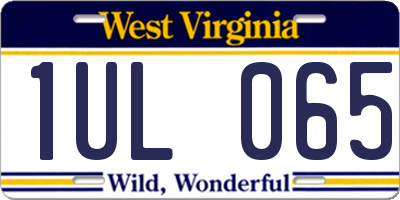 WV license plate 1UL065