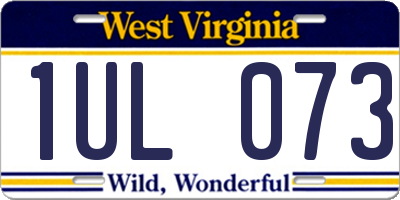 WV license plate 1UL073