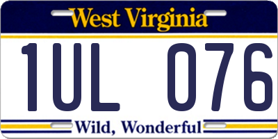 WV license plate 1UL076