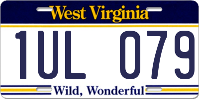WV license plate 1UL079