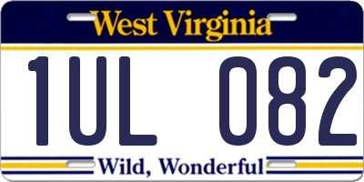 WV license plate 1UL082