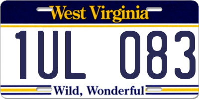 WV license plate 1UL083