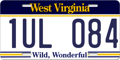 WV license plate 1UL084