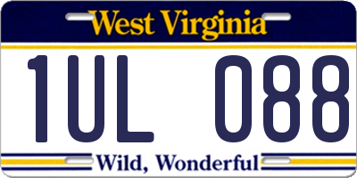 WV license plate 1UL088
