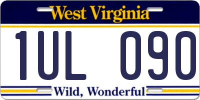 WV license plate 1UL090