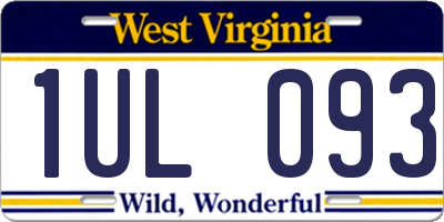 WV license plate 1UL093
