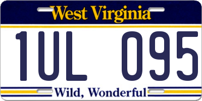 WV license plate 1UL095