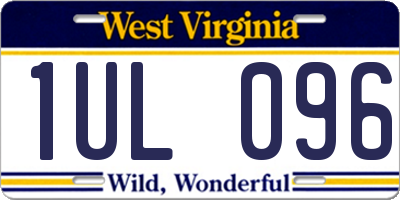 WV license plate 1UL096