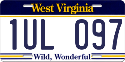 WV license plate 1UL097