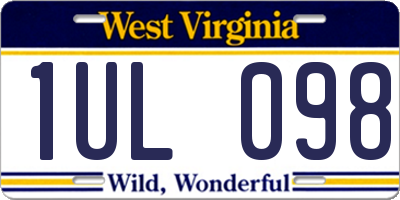 WV license plate 1UL098
