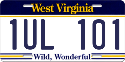 WV license plate 1UL101