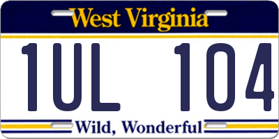 WV license plate 1UL104