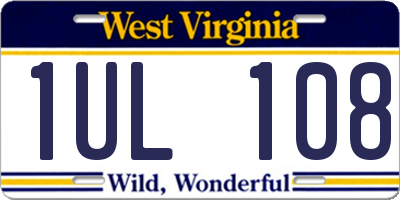 WV license plate 1UL108