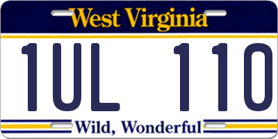 WV license plate 1UL110