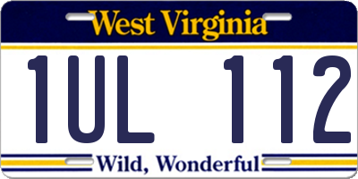 WV license plate 1UL112