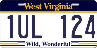 WV license plate 1UL124