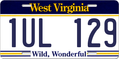 WV license plate 1UL129