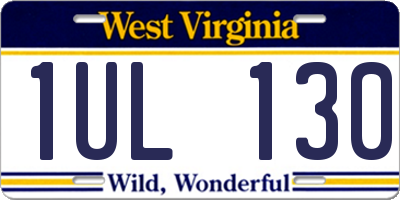 WV license plate 1UL130