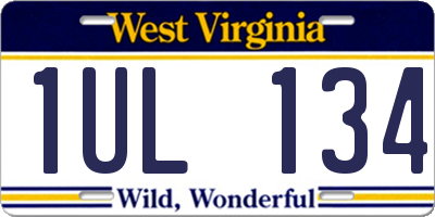 WV license plate 1UL134