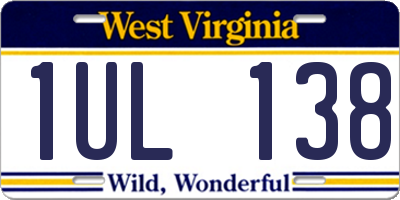 WV license plate 1UL138