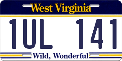 WV license plate 1UL141