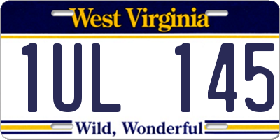 WV license plate 1UL145
