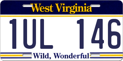 WV license plate 1UL146