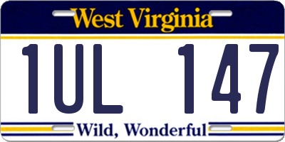 WV license plate 1UL147