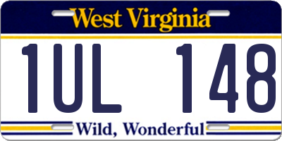 WV license plate 1UL148