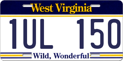 WV license plate 1UL150