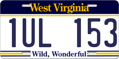 WV license plate 1UL153