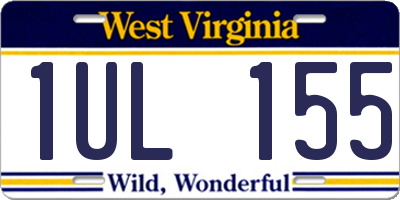 WV license plate 1UL155