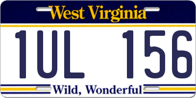 WV license plate 1UL156