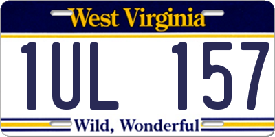WV license plate 1UL157