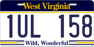 WV license plate 1UL158