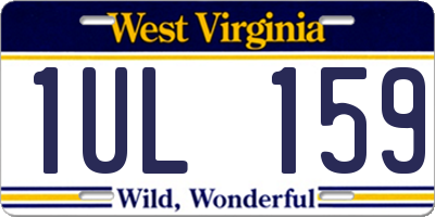WV license plate 1UL159