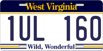 WV license plate 1UL160