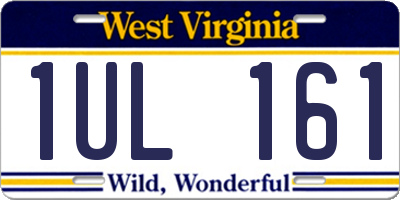 WV license plate 1UL161
