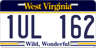 WV license plate 1UL162