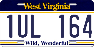 WV license plate 1UL164