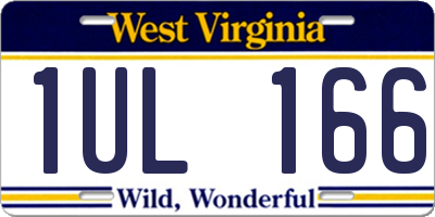 WV license plate 1UL166