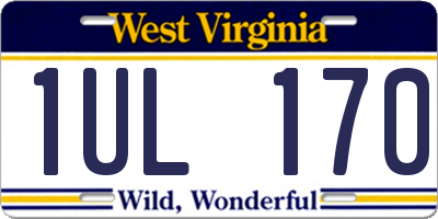 WV license plate 1UL170