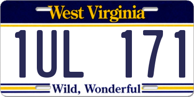 WV license plate 1UL171