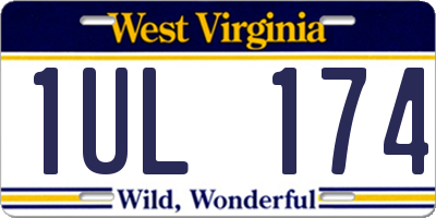 WV license plate 1UL174