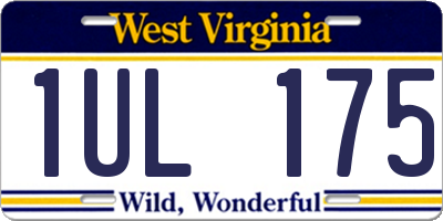 WV license plate 1UL175