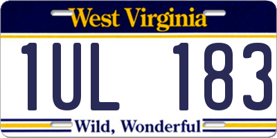 WV license plate 1UL183