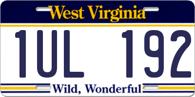 WV license plate 1UL192