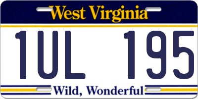 WV license plate 1UL195
