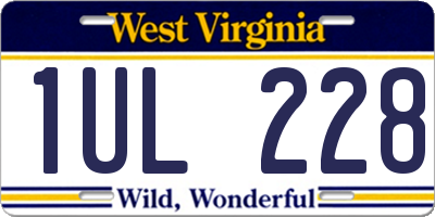 WV license plate 1UL228