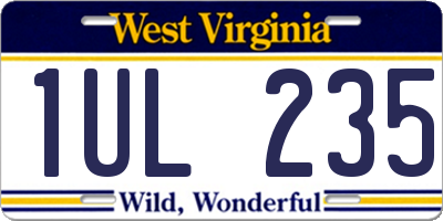 WV license plate 1UL235